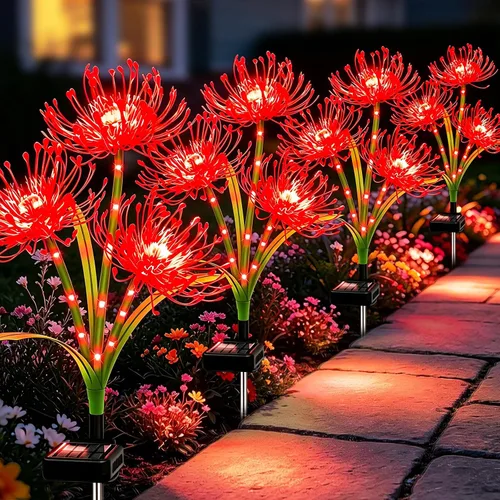 Vista 10 de VOOKRY Luces solares para exteriores, paquete de 4 luces de flores