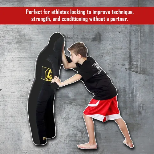 Vista 6 de Combat Sports Maniquí de agarre con patas – 15 a 63.5 kg de nailon, compañero de entrenamiento para MMA, Jiu-Jitsu, lucha libre, derribos