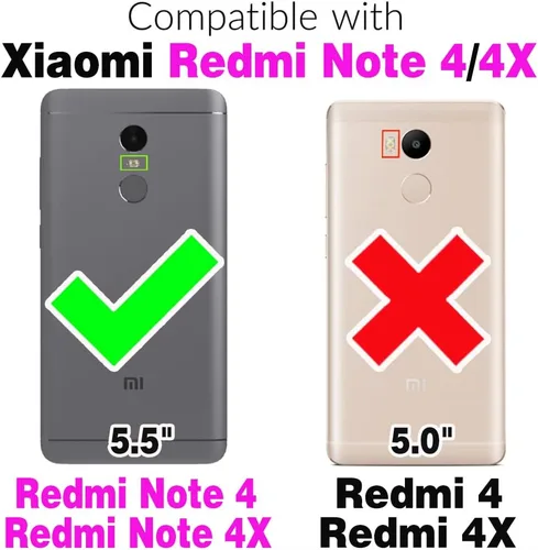 Vista 2 de Asuwish Funda compatible con Xiaomi Redmi Note 4/4X y protector de pantalla de vidrio templado, accesorios de celda, fundas protectoras suaves