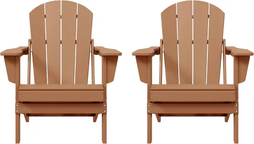 Vista 22 de WO Home Furniture Laguna Silla plegable Adirondack de polietileno de alta densidad, silla para patio para todo tipo de clima, para jardín al aire