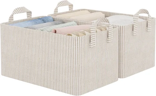 Vista 13 de StorageWorks Contenedores de almacenamiento para armario, cestas de almacenamiento para estantes, organizadores de armario y contenedores de Beige