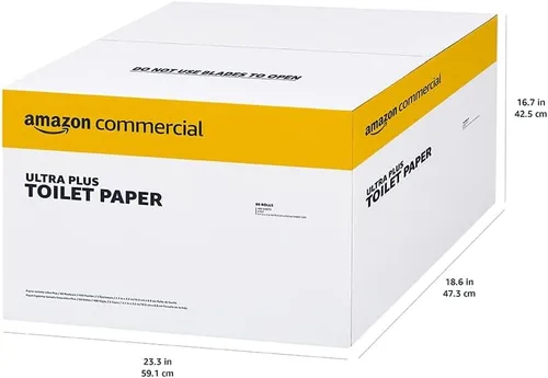 Vista 7 de AmazonCommercial Papel higiénico ultra plus de 2 capas/Papel para baño, seguro para fosa séptica, Certificado FSC, sin perfume, 400 hojas por rollo