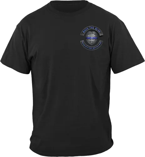 Vista 2 de Erazor Bits Camisa de policía, espalda el azul, protege con honor para servir con orgullo, ropa delgada de línea azul, ropa de aplicación de la ley