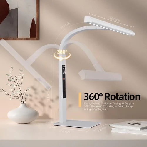 Vista 6 de Lámpara de escritorio LED para oficina en casa, luz de trabajo de computadora de arquitecto, atenuación continua de temperatura de color táctil