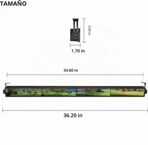 Vista 8 de 10L0L Espejo retrovisor gran angular de 4 paneles para carrito de golf, ajuste universal para Yamaha, Club Car, EZGO, elimina puntos ciegos Para