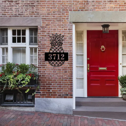 Vista 3 de Letrero de metal personalizado con números de dirección de casa, valla de puerta de número de calle personalizada o placa de puerta delantera