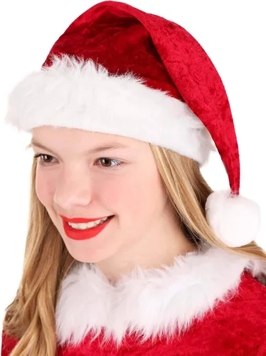 Vista 3 de Disfraz de Mrs. Claus, vestido y sombrero de Navidad rojo