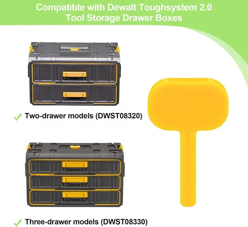 Vista 2 de 8 piezas de accesorios anti-tambaleo compatibles con cajas de cajones de almacenamiento de herramientas Dewalt Toughsystem 2.0, insertos