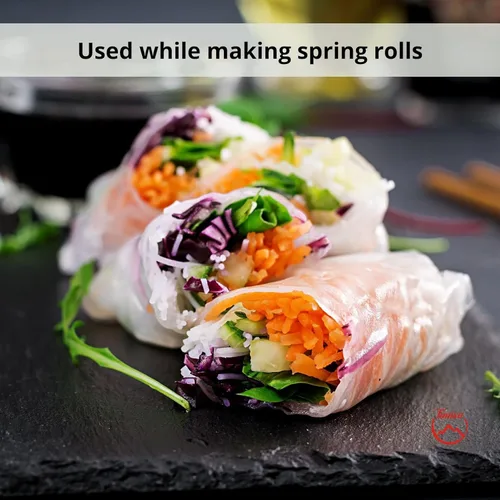 Vista 2 de TANISA Envoltura orgánica del papel del arroz integral, rollos frescos de los envoltorios del papel del arroz del rollo de la primavera sin gluten