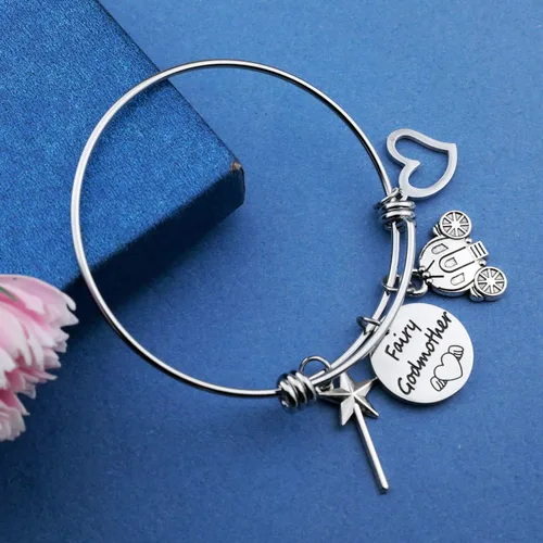 Vista 3 de Pulsera de hada madrina, regalo de agradecimiento para madrina, joyería de propuesta de madrina, regalo de bautismo, regalo de primera comunión