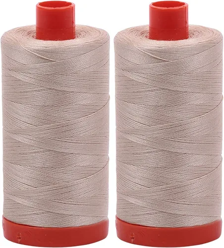 Vista 23 de Aurifil Mako 50wt Hilo 2 Carretes Grandes (Aluminio (2615))
