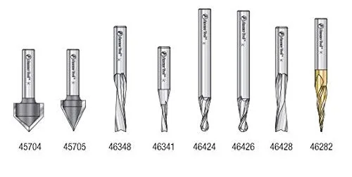Vista 7 de Amana Tool - Colección de brocas de enrutador CNC de uso general AMS-134 de 8 piezas, vástago de 1/4