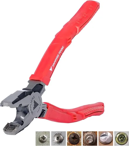 Vista 7 de VAMPLIERS Alicates de corte lateral de 9" para operarios con crimpador. Fabricados en Japón. Diseño de alto apalancamiento y resistencia