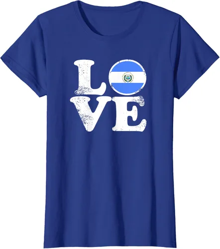 Vista 56 de Love El Salvador Flag tShirt Home Pride Distressed Tee T-Shirt