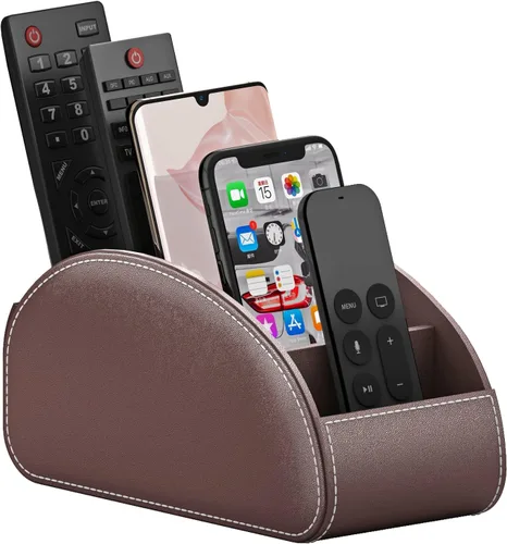 Vista 11 de Thipoten Soporte para Control Remoto, Organizador/Almacenamiento/Bandeja de Cuero Sintético para Controles Remotos, Anteojos de Lectura, Suministros