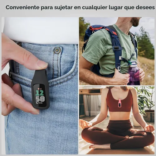 Vista 5 de Accesorio de soporte de clip para pulsera de repuesto Fitbit Charge 6 Negro