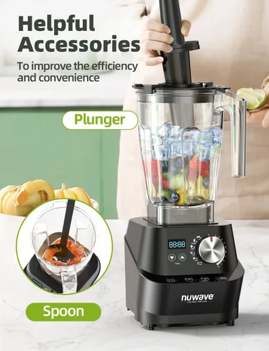 Vista 10 de Nuwave Infinity - Licuadora comercial, licuadora resistente para batidos con motor de cobre de 2.5HP y cuchillas cortadas con láser, dura 100 años
