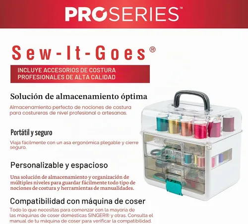 Vista 6 de SINGER ProSeries Sew-It-Goes - Kit de costura y sistema de almacenamiento de 356 piezas 356-piece deluxe sewing kit with ProSeries scissors, seam