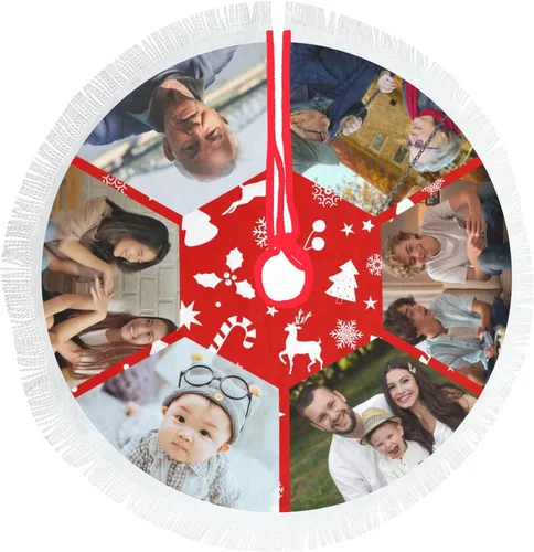 Vista 11 de Custom Tree Skirt With Pet Face - Personalized With Photo, Cat Face