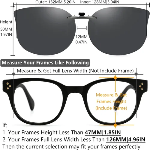 Vista 4 de CAXMAN Gafas de sol con clip de ojo de gato para mujer, lentes polarizadas de ajuste compacto, no abatibles