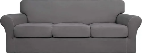 Vista 64 de Easy-Going Funda de sofá suave y elástica de 3 piezas para perros, funda de sofá lavable para sofá de 2 cojines separados, protector elástico