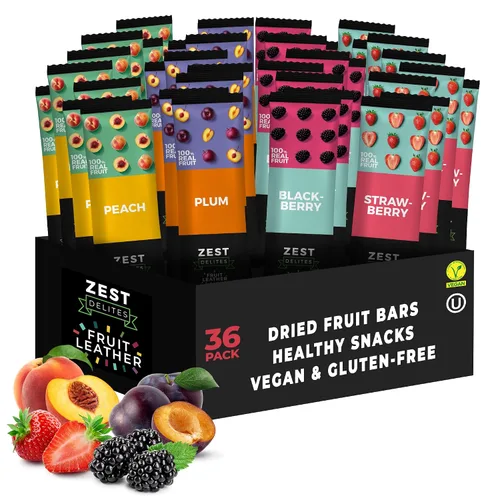 Vista 13 de Barras de fruta seca de Zest Delites, aperitivos de cuero de fruta, paquete de aperitivos saludables para adultos y niños, Lavashak, vegano, tiras