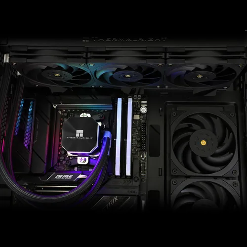 Vista 6 de Thermalright Frozen Edge 360 - Enfriador de agua negro para CPU con ventiladores PWM, la velocidad de la bomba es de 2800 RPM, rodamiento S-FDB