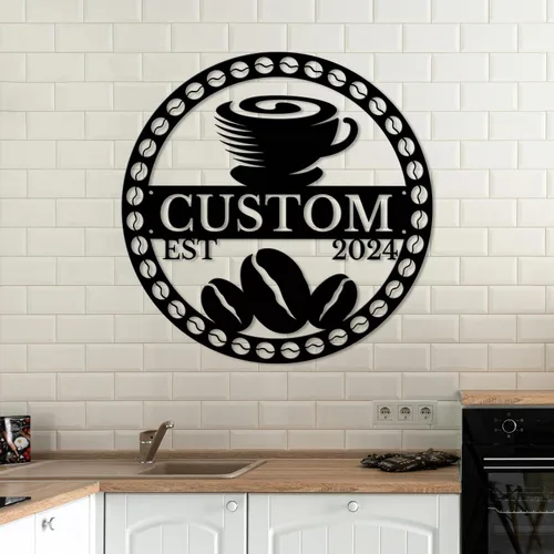 Vista 9 de Letreros metálicos con nombre de barra de café personalizados, letrero de metal de la casa de café soldado, letreros de cobertizo personalizados