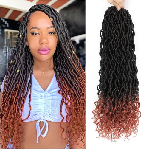 Vista 47 de Cabello Corto de Locs Falsos para Crochet Pre-Enrollado 12 Pulgadas 6 Paquetes Cabello de Locs de Diosa para Crochet Locs Falsos Suaves con Puntas