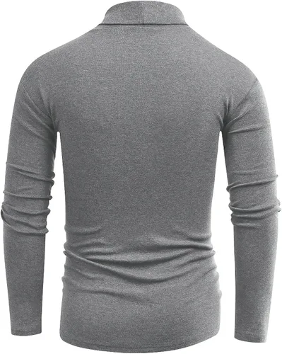 Vista 3 de Beauhuty Camisetas básicas de cuello alto de manga larga para hombre