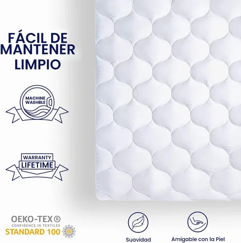 Vista 5 de SLEEP ZONE Funda acolchada para colchón tamaño individual, suave y esponjosa, con bolsillo profundo de 8 a 21 pulgadas, tamaño individual Protector