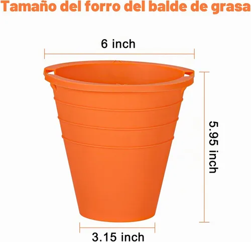Vista 2 de 2 piezas de forros reutilizables de silicona para cubo de grasa Compatible con Traeger/Pit Boss ect/Oklahoma Joe' /Forro para bandeja de goteo