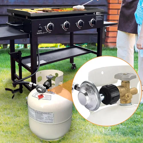 Vista 5 de GasSaf 91 cm para Kit de Manguera y Regulador Weber, Manguera de Regulador de Gas Adecuada para Pieza de Reemplazo de Parrilla Weber Spirit/Spirit