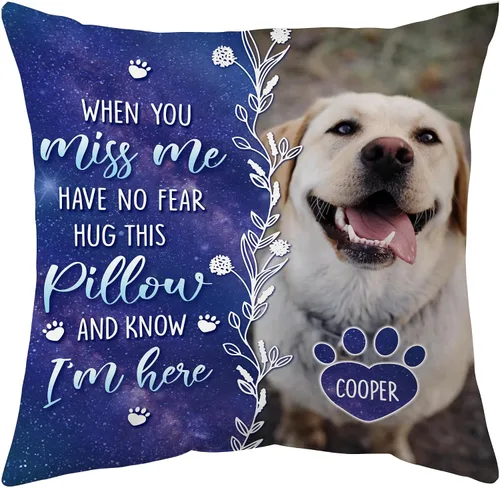 Vista 23 de Hyturtle Almohada personalizada conmemorativa de condolencia con inserción - 12"x12" impresa por ambas caras con nombre personalizado y foto