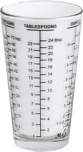 Vista 5 de Kolder 26100 Mix N Measure - Vaso de medición para líquidos y secos, vidrio pesado, multiuso