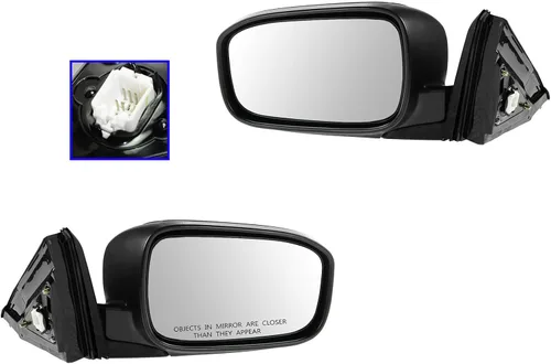 Vista 249 de TRQ Conjunto de 2 piezas de espejo lateral para conductor y pasajero, ajuste eléctrico, sin calefacción, sin memoria, color negro, compatible