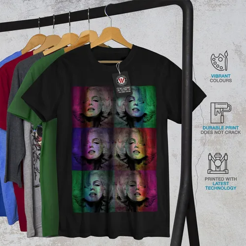 Vista 4 de Wellcoda Marilyn Art Celebrity Mens T-Shirt, Street Graphic Printed Tee