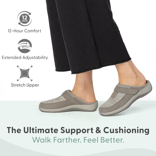Vista 2 de Orthofeet Pantuflas ortopédicas Louise de punto elástico para mujer