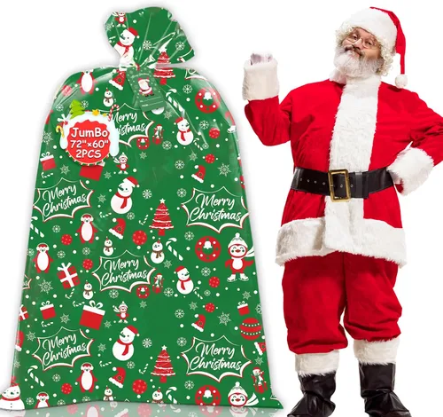 Vista 11 de HYmoso 1 pieza bolsas de regalo de Navidad extragrandes, bolsas de regalo jumbo para bicicleta para regalos navideños enormes de gran tamaño, bolsa