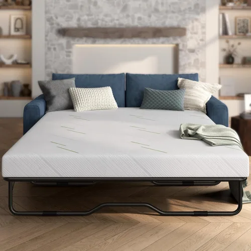 Vista 15 de Colchón de espuma viscoelástica de gel de 4 pulgadas tamaño matrimonial, repuesto de colchón para sofá, cama, habitaciones de invitados, caravanas