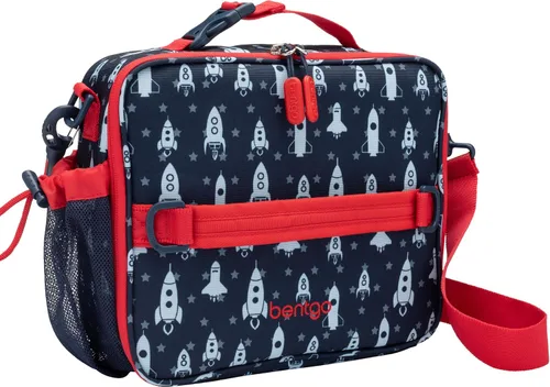 Vista 13 de Bentgo Bolsa de almuerzo con estampado para niños, doble aislamiento, reutilizable, para niños de más de 3 años, correa ajustable; sostiene