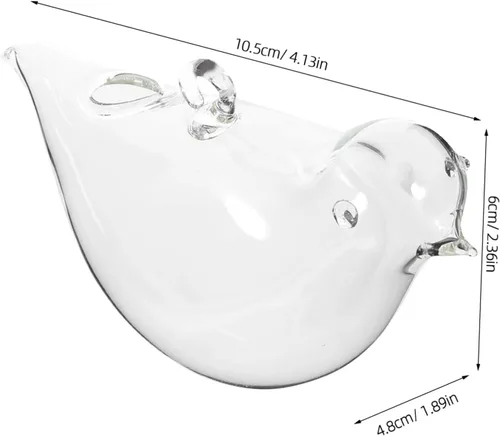 Vista 9 de Alipis 2pcs Hanging Glass Flower Pot Bird Shape Hydroponic Planter for Indoor Home Decor Creative Terrarium Container for Succulent Plants