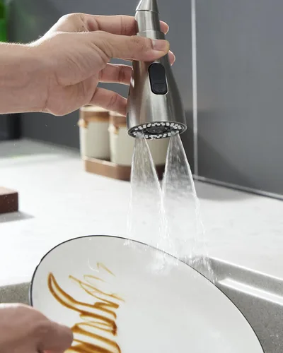 Vista 9 de Reemplazo del cabezal del rociador de grifo de cocina, cabezal rociador de grifo extraíble con 11 adaptadores, boquilla rociadora de grifo Níquel