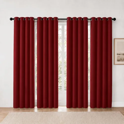 Vista 38 de Cortinas de oscurecimiento de habitación de 84 pulgadas de largo para dormitorio, sala de estar, cortinas térmicas aislantes con ojales