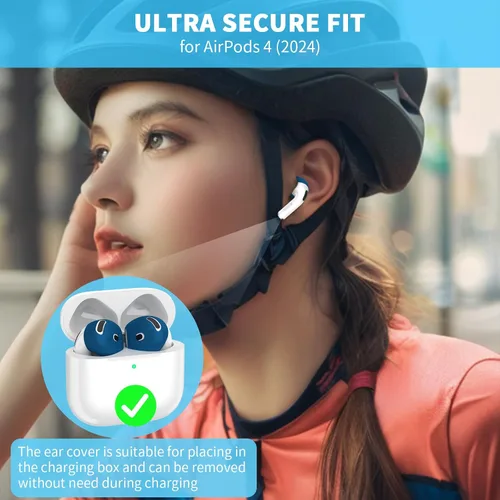 Vista 2 de [5 pares] para AirPods 4 Fundas para Puntas de Oído Deportivas Antideslizantes y Anti Rayones de Piel de Silicona Suave Puntas de Oído AirPods 4 Gen