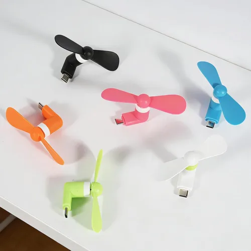 Vista 7 de Mini ventilador de teléfono celular, colorido y potente ventilador compatible con iPhone, iPad, teléfono inteligente Android, tableta, accesorios