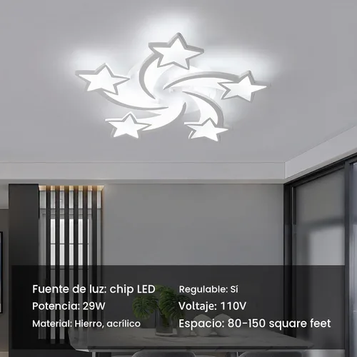 Vista 3 de JAYMP Lámpara de techo en forma de flor regulable moderna lámpara de techo con control remoto LED para dormitorio, sala de estar, comedor