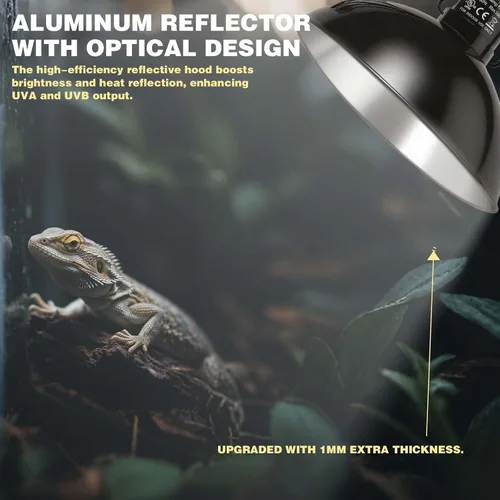 Vista 4 de Lámpara estándar de cúpula de 8.5 pulgadas para lámparas de calentamiento de reptiles, emisores de calor cerámicos para objetos, hasta 200W