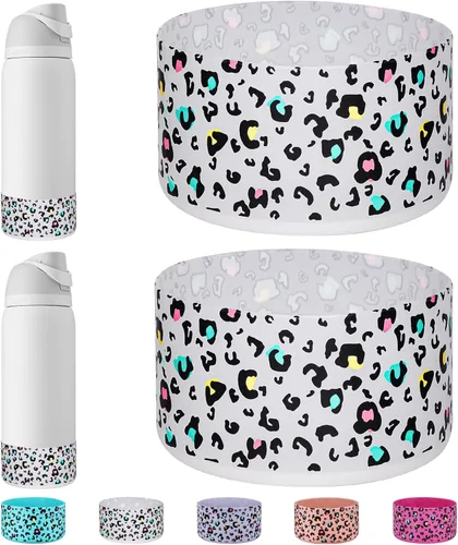 Vista 32 de WK IEASON 2 fundas de silicona para botella de agua Owala, base protectora para botella de agua Owala FreeSip Twist y Flip Flask accesorios