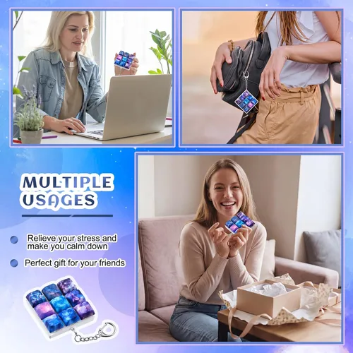 Vista 6 de Taiyin 1 llavero con teclado para ansiedad con sonido satisfactorio para aliviar el estrés, teclado mecánico de descompresión ASMR, juguete